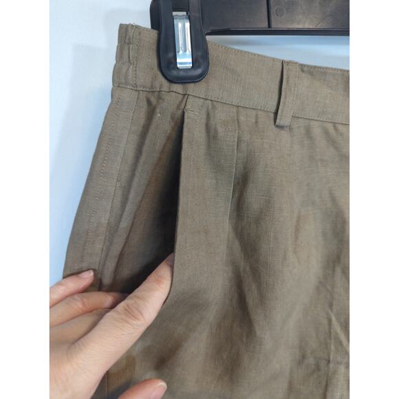 Josephine Chaus Sport Linen Casual Short - Size S - High Waist Pocket Simple NWT - Picture 3 of 8